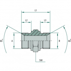 GA 3/8 M-BSP x 5/8 M-BSP adapter for sikre tilkoblinger.