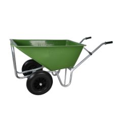 Plasttrillebår 160 liter i grønn farge, praktisk for store laster.