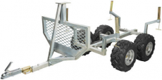 Tømmerboggi for ATV med kapasitet opptil 1000 kg, robust og effektiv.
