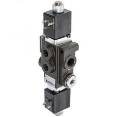 Retningsventil 3/8" 12V, perfekt for elektriske hydraulikksystemer i traktorer.