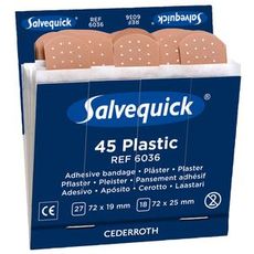 Salvequick plastplaster, pakke med 6 stykker, perfekt for å beskytte små sår.