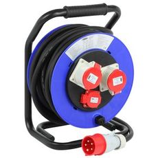 Kabeltrommel 20M gummi, IP44 med 2 x 5-polede uttak.
