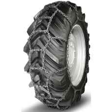 Snøkjettinger 6,5 18.4-38 fra Nortractor, optimaliserer grepet i snørike forhold.