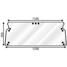 Bakvindu øvre for Ford Q-Kabin, designet for å gi god sikt og beskyttelse.