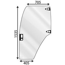Venstre dørvindu for NH, gir utmerket sikt og beskytter føreren.