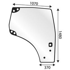 Høyre dørrute for Nh Case, ideell for reparasjon eller utskifting.