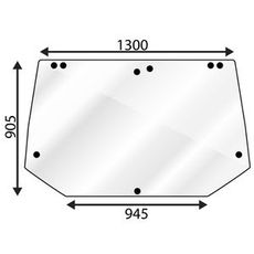 Øvre bakrute til Nh Ford M L 40-Serie, designet for å gi maksimal sikt.