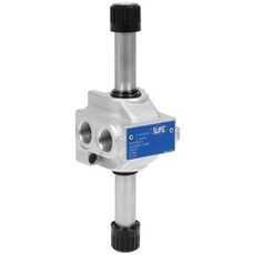 Retningsventil 4/3, 1/2" med sentrum A-B-T, effektiv for hydrauliske applikasjoner.