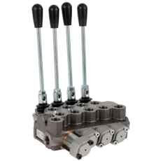 4-seksjons hydraulikkventil 3/8" med 35 l/min kapasitet, designet for avanserte applikasjoner.