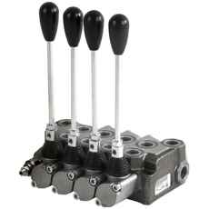 4-seksjons hydraulikkventil 1/2", maks 70 l/min, ideell for allsidig bruk.