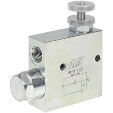 Flowregulatorventil 1/2" som kontrollerer flowen til 80 l/min.