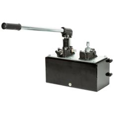 1-virkende hydraulikkpumpe, bor/hånddrevet, ideell for mindre hydrauliske systemer.