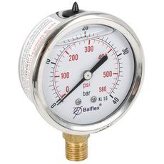 Manometer 40Bar, 63mm, bunnmontering, anvendelig for varierende trykk.