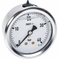 Manometer 40Bar, 63mm, bakre montering, pålitelig for moderate trykk.