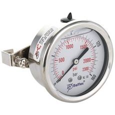Manometer 160Bar, 63mm, bakmontering, for tøffe industrielle anvendelser.