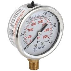 Manometer 250Bar, 63mm, bunnmontering, robust og pålitelig.