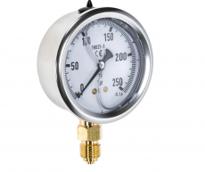 Manometer 250Bar, 63mm, bunnmontering, robust og pålitelig.