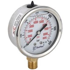 Manometer 600Bar 63mm for bunnmontering med 1/4 BSP-tilkobling.