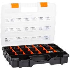 Gummistålskiver og O-ringer i et sortiment på 340 deler, perfekt for reparasjon.