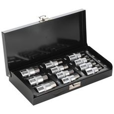 Unbrakonøkkelsett 1/2" i 11 deler, perfekt for mekanisk arbeid.