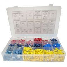 Sortimentsboks med 1000 kabelsko, perfekt for elektriske prosjekter.