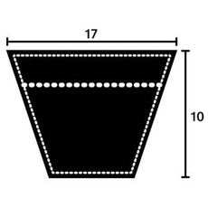 Slitesterk kilerem i Kevlar, mål 17x838 mm, perfekt for traktor og landbruksutstyr.