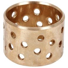 Glidelager 25X28X20 mm av rødmetall, perforert for økt ventilasjon.