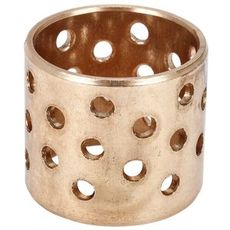 Perforert glidelager i rødmetall, dimensjoner 30X34X30mm, perfekt for maskindeler.