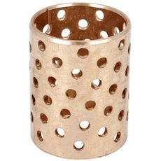 Rødmetall glidelager, mål 35X39X50mm, perforert for optimal ytelse i maskiner.