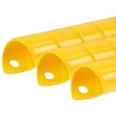 Sett med tre gule beskyttelsesspiraler, 16 mm, 1 meter lange, for kabelbeskyttelse.