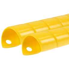 75 mm gul beskyttelsesspiral, 1 meter lang, perfekt for kabelbeskyttelse, selges i 2 pakker.