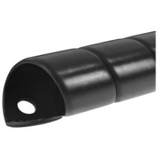 Hard svart beskyttelsesspiral 110 mm, 1 meter, robust beskyttelse for kabelsystem.