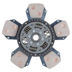 Lamellplate C-5, 330mm, fjæret med splineshull, 21 tenner, perfekt for traktorer.