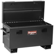 Robust ståltransportkasse med kapasitet på 170 liter.