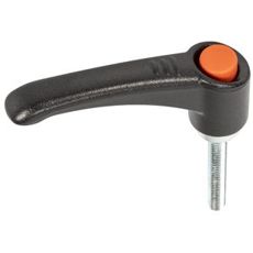 Justerbart håndtak i metall, M10x60 mm, for robust montering og stabilitet.