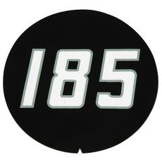 Side dekal rund for MF185, viktig for identifikasjon og migrasjon.