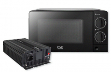 24V mikrobølgeovn med inverter, perfekt for camping og arbeidsbiler.