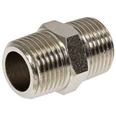 Dobbelt nippel 3/8-3/8 konisk utv i messing, en ideell kobling.