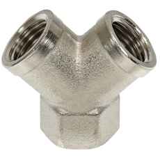 Y-kobling, 3/8 tommer utvendig, robust messingsdesign for langvarig bruk.