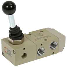 Mekanisk ventil 3/2 1/4 med dobbellever, ideell for effektiv kontroll.