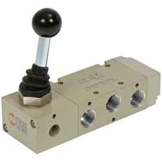 Mekanisk ventil 5/2 1/4 med to spaker, god for presis styring.