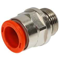 Rett utvendig tilkobling, 6 mm til 1/4 tomme Push-In kobling.