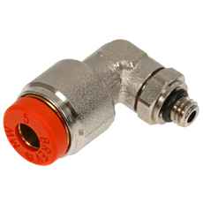 Vinkelkobling for Push-In koblinger, 4mm-M5, perfekt for effektiv tilkobling.