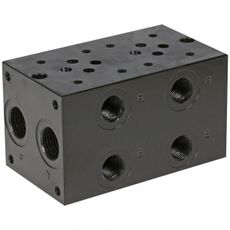 CETOP 3/NK6 baseplate 3/8" med 2 seksjoner for avanserte hydrauliske løsninger.