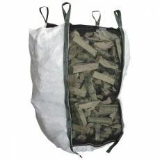 Vedsekk 96x96x135 cm, optimal for lagring og transport av ved.
