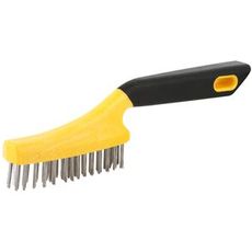 Rustfri stålbørste med tre rekker for effektiv og holdbar rengjøring.