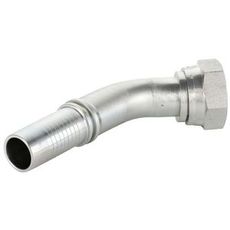 45 graders slangekobling Jic 1.5/8-1.1/4 for smidig installasjon i landbruk eller anleggsmaskiner.