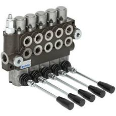Retningsventil 3/8" 5 spoler, maks 40 l/min, ideell for ulike hydraulikksystemer.