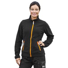 Fleecejakke Argonit i svart og oransje, ideell for kalde dager innen landbruk og bygg.