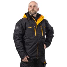 Svart og oransje vinterjakke Foster, stilren og funksjonell for vinteren.